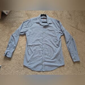 Van Heusen Checkered Plaid Button Down Dress Shirt, Large Tall